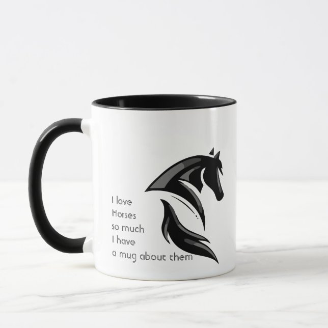 Liebe Pferde Tiere so viel Spaß Zitat Tasse (Links)