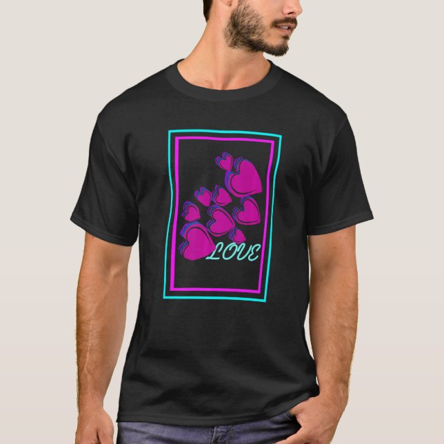 LIEBE Phantastisch Retro Herz Vapor Wave Designs p T-Shirt (Vorderseite)