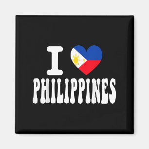 Liebe Philippinen Herz Flagge Retro Reise Souvenir Magnet