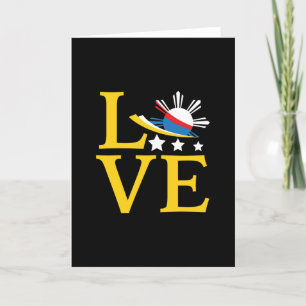Liebe - Philippinische Flagge Typografie Kunst Karte