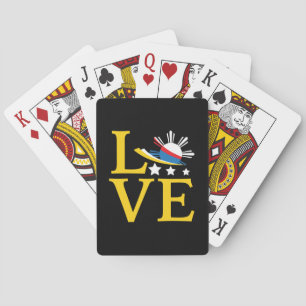 Liebe - Philippinische Flagge Typografie Kunst Spielkarten