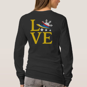 Liebe - Philippinische Flagge Typografie Kunst T-Shirt