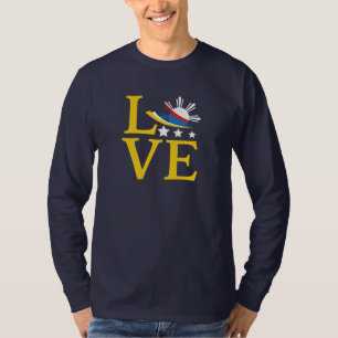 Liebe - Philippinische Flagge Typografie Kunst T-Shirt