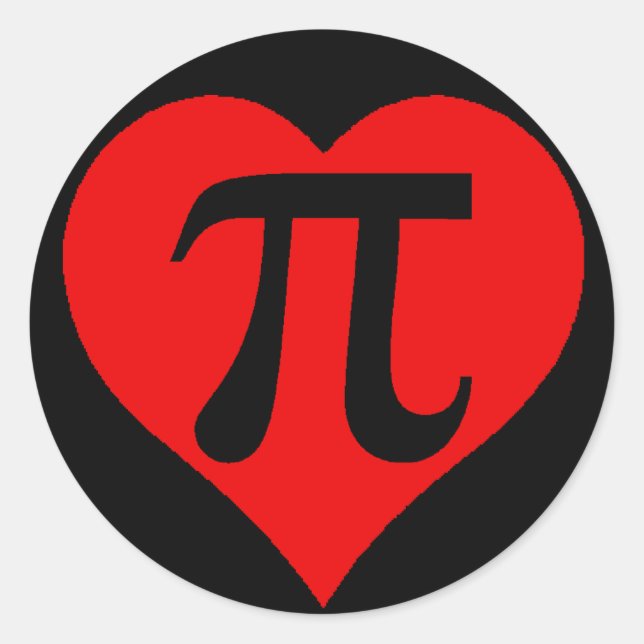 Liebe Pi Runder Aufkleber (Vorderseite)