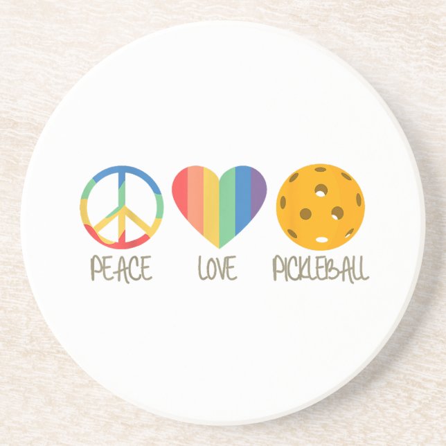 Liebe Pickleball Getränkeuntersetzer (Vorne)