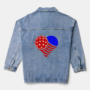 liebe pickleball herz jeansjacke