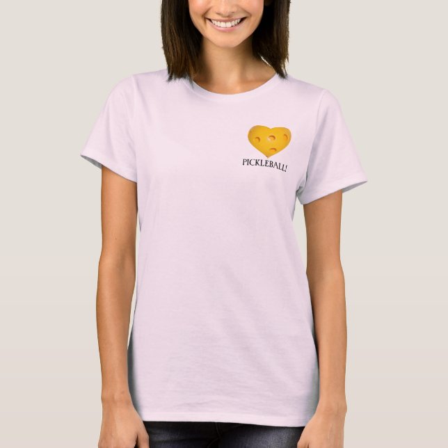 Liebe Pickleball Herz-T - Shirt (Vorderseite)