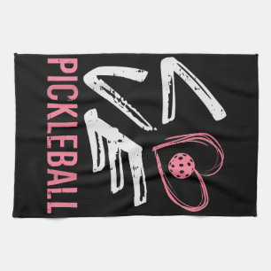 Liebe Pickleball Herzstück Pickle Ball Girl Geschirrtuch