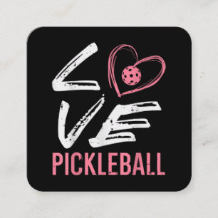 Liebe Pickleball Herzstück Pickle Ball Girl Quadratische Visitenkarte