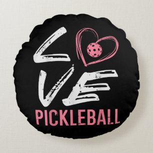 Liebe Pickleball Herzstück Pickle Ball Girl Rundes Kissen