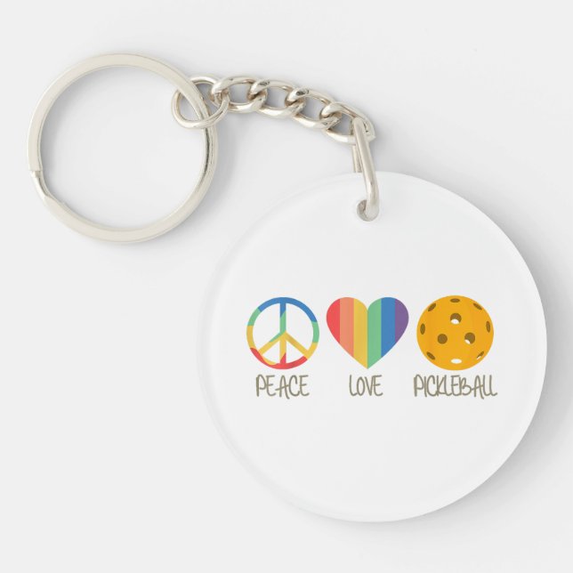 Liebe Pickleball Schlüsselanhänger (Vorderseite)