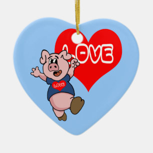 Liebe Piggy Keramikornament