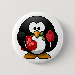 Liebe Pinguin mit Valentingeschenken Button