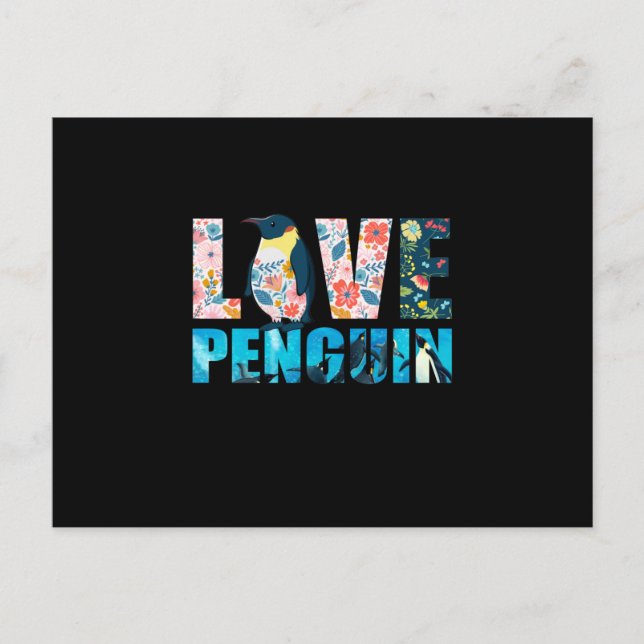 Liebe Pinguin Postkarte (Vorderseite)