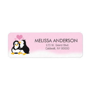 Liebe Pinguine Rücksendeadressen-Aufkleber