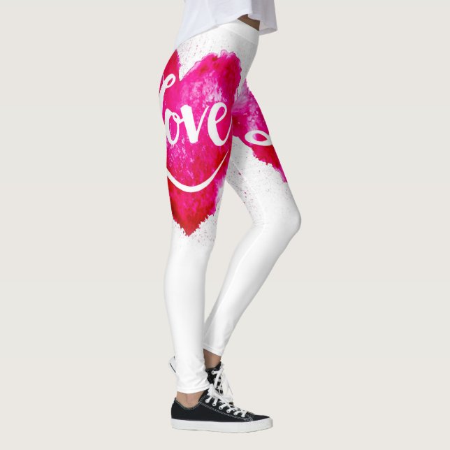 Liebe Pink Heart Leggings (Rechts)