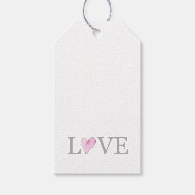 LIEBE Pink Hearts Sweet Gift Wrap Geschenkanhänger (Vorderseite)