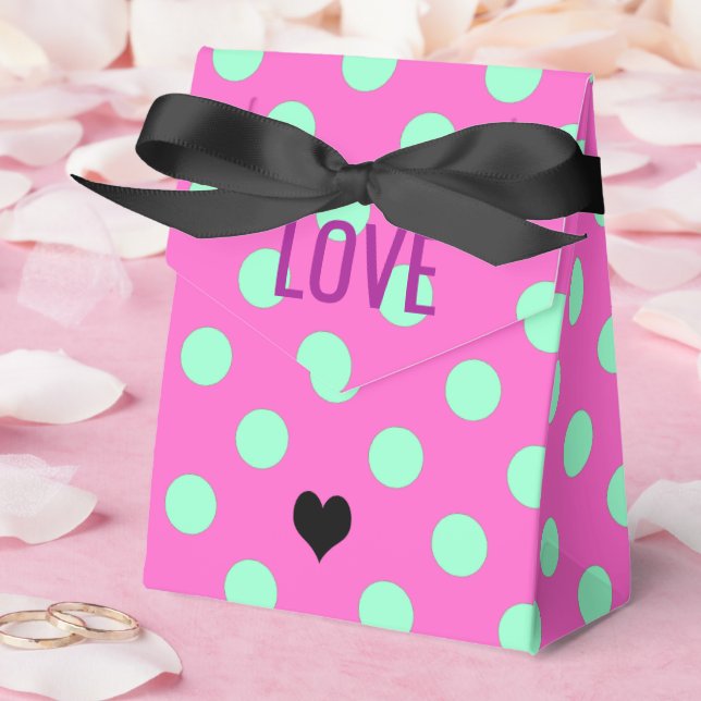 Liebe Pink & Mint Polka Dots Brautparty Party Geschenkschachtel (Hochzeit)