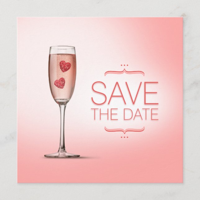 Liebe Pink Save the Date (Vorderseite)