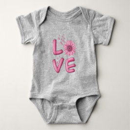 Liebe Pink Sunflower Baby Bodysuit Strampler