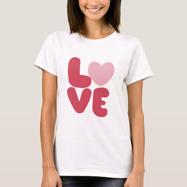LIEBE Pink Typografie T-Shirt (Vorderseite)