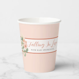 Liebe Pink und orange Blütendusche Pappbecher