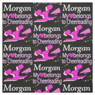 Liebe PINK UND SCHWARZE CHEERLEADER PERSONALISIERE Stoff