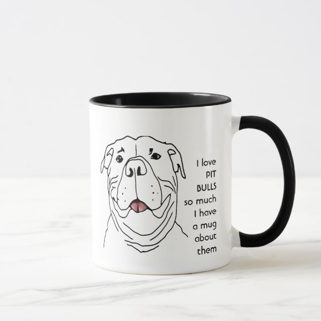 Liebe PIT BULL HUNDE so viel Spaß Zitat Tasse (Rechts)