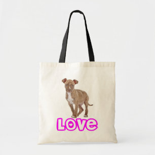 Liebe Pit Bull Welpe Hund Canvas-Tasche Tragetasche