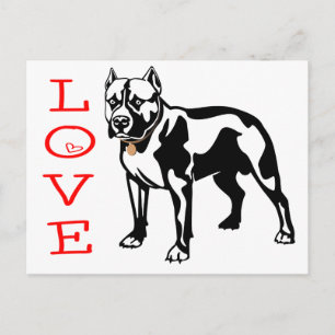 Liebe Pit Bull Welpen Hund Blanko Postkarte