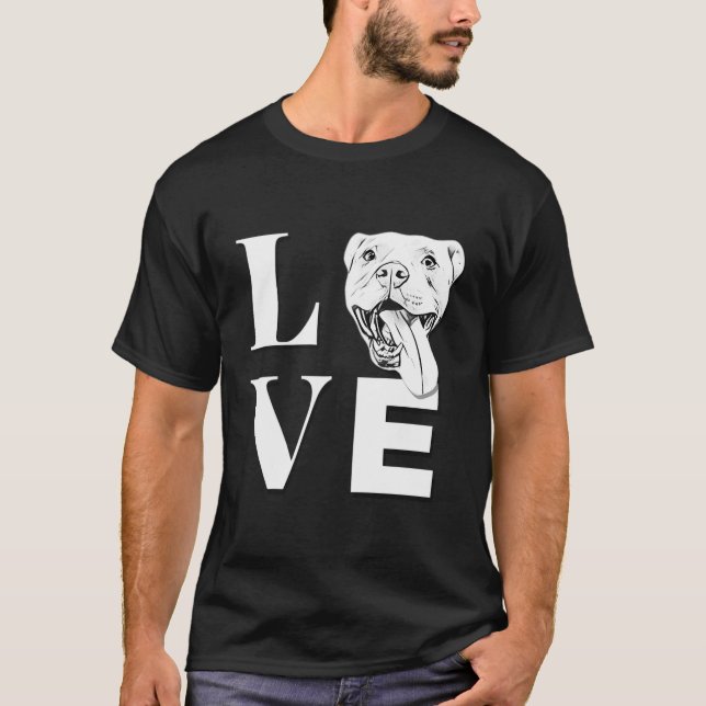 Liebe Pit Bulls - Designer Pitbull Hoodie T-Shirt (Vorderseite)