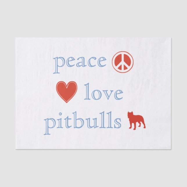Liebe Pit Bulls Seidenpapier (Vorderseite)