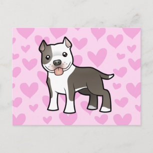 Liebe Pitbull / American Staffordshire Terrier Postkarte