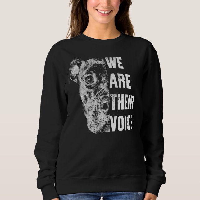 Liebe Pitbull Wir sind ihre Stimme für Pitbuller L Sweatshirt (Vorderseite)