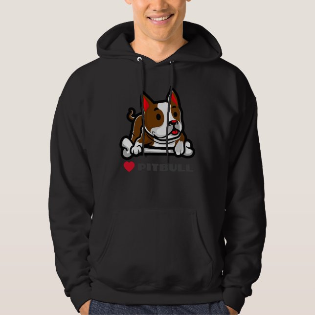 Liebe Pitbulle Gesichtsmaske Waschbare Masken Hund Hoodie (Vorderseite)