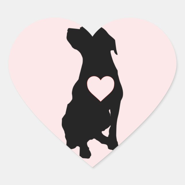 Liebe Pitbulls Rosa Herzkleber Herz-Aufkleber (Vorderseite)