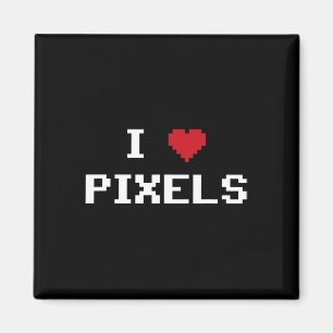 Liebe Pixels C64 Fans Herzspiel Shirt Funny Vide Magnet