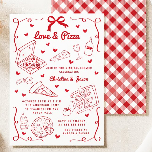 Liebe & Pizza Bridal Dusche Einladung (Von Creator hochgeladen)