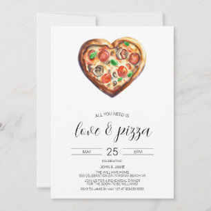 Liebe & Pizza Einladung, Verlobung Dusche Einladung