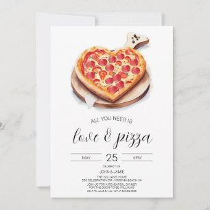 Liebe & Pizza Einladung, Verlobung Paare Dusche Einladung