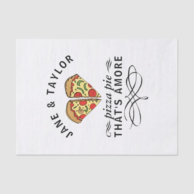 Liebe Pizza Paare Namen Seidenpapier (Vorderseite)