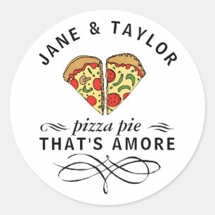 Liebe Pizza Personalisiert Runder Aufkleber