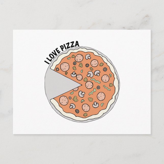Liebe Pizza Postkarte (Vorderseite)