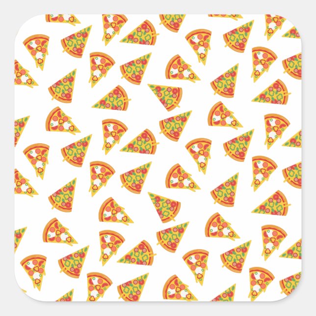 Liebe Pizza Quadratischer Aufkleber (Vorderseite)