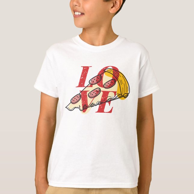 Liebe Pizza T-Shirt (Vorderseite)