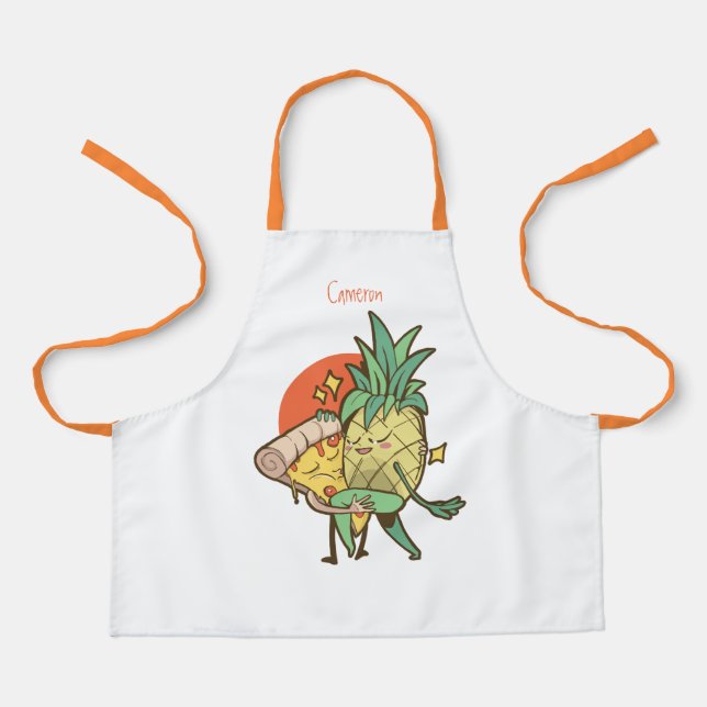 Liebe Pizza und Ananas Sie werden diese Liebe gena Schürze (Vorderseite)