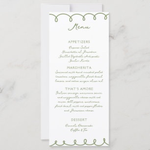 Liebe & Pizza Whimsical Menu