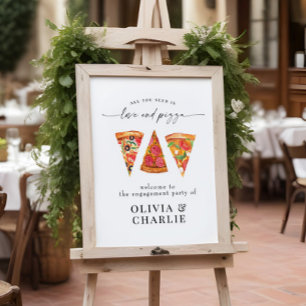 Liebe & Pizza Willkommen Hochzeit Poster