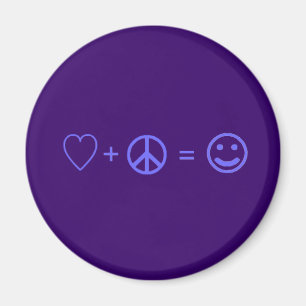 Liebe plus Frieden entspricht Glück Magnet