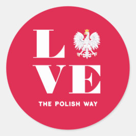 Liebe Polnischer Polnischer Weißadler Runder Aufkleber